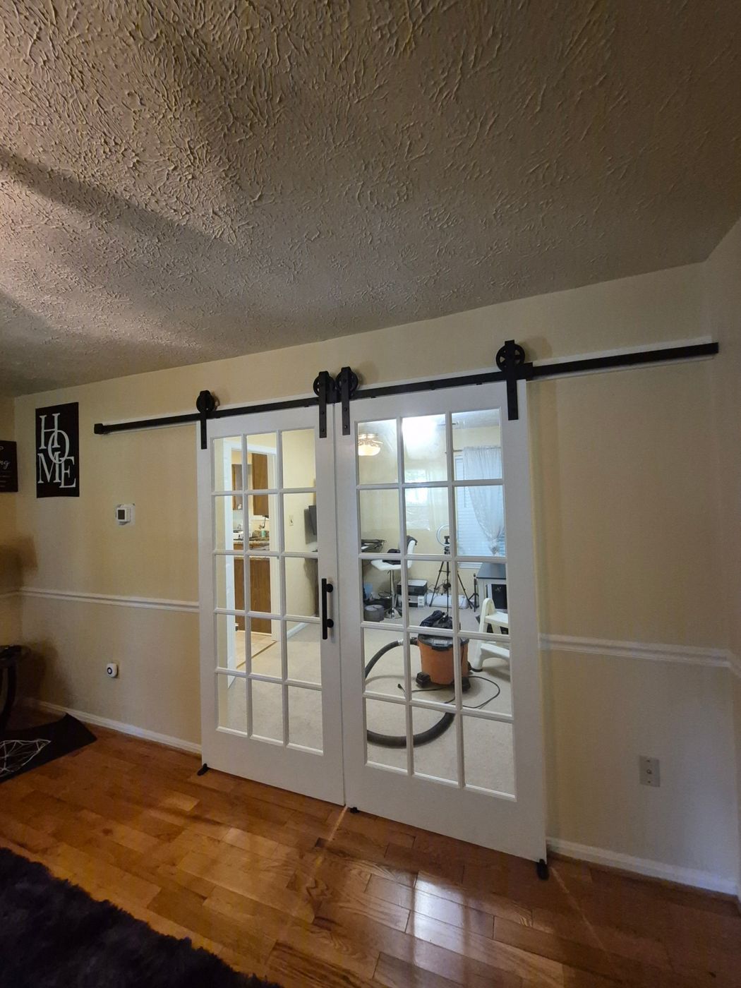 Double glass barn doors