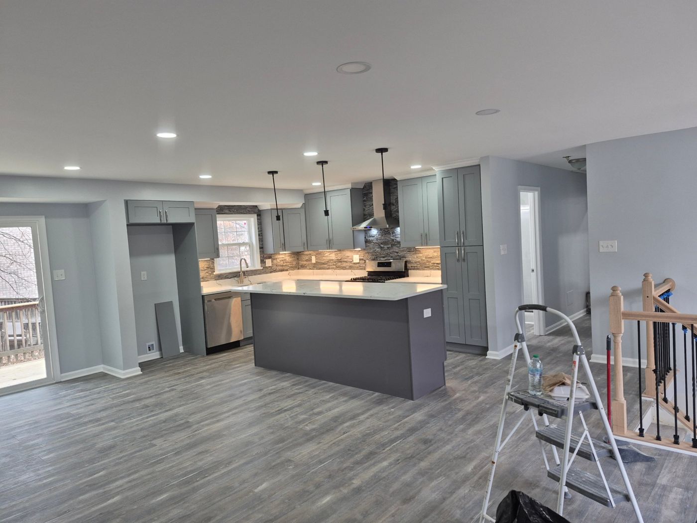 Full kitchen remodel with quartz island