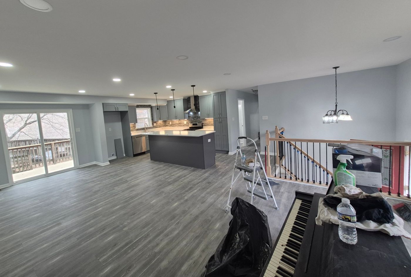 Open-concept kitchen and living area