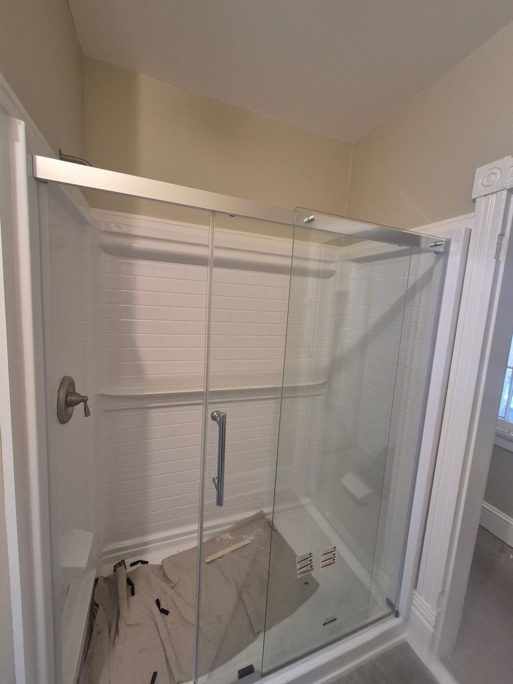 Sliding glass shower door install